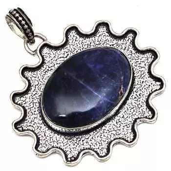 Подвеска с драгоценным камнем содалит, подарок для нее, серебряное украшение 1,75