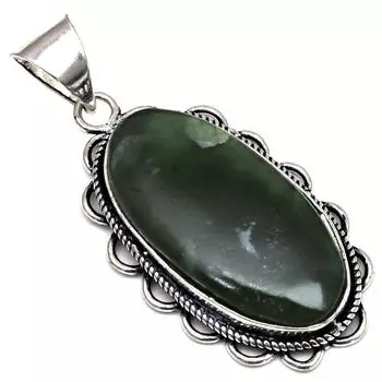 Подвеска с драгоценным камнем вассолит, подарок для нее, серебряное украшение 2 дюйма