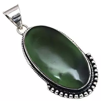 Подвеска с драгоценным камнем вассолит, подарок для нее, серебряное украшение 2 дюйма