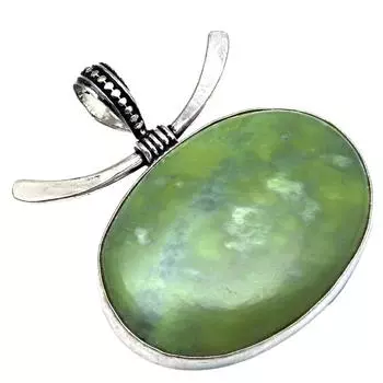 Подвеска с драгоценным камнем вассолит, подарок для нее, серебряное украшение 2 дюйма