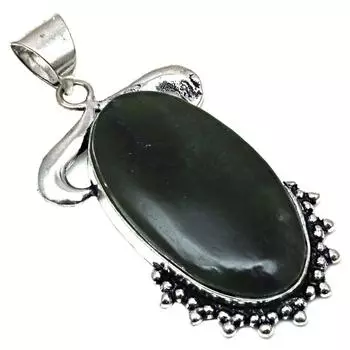 Подвеска с драгоценным камнем вассолит ручной работы в подарок для нее, серебряное ювелирное изделие 2 дюйма