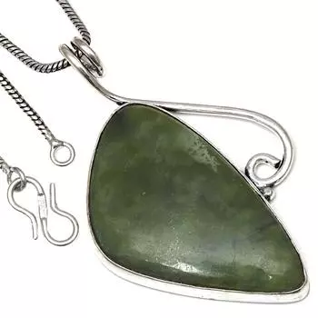 Подвеска с драгоценным камнем вассолитом, подарок на День святого Валентина, серебряное ювелирное изделие 2,25 дюйма