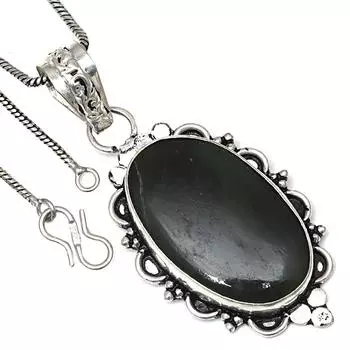 Подвеска с драгоценным камнем вассолитом, подарок на День святого Валентина, серебряное ювелирное изделие 2,25 дюйма