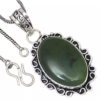 Подвеска с драгоценным камнем вассолитом, подарок на день святого Валентина, серебряное ювелирное изделие, 2 дюйма