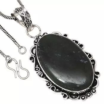 Подвеска с драгоценным камнем вассолитом, подарок на День святого Валентина, серебряное ювелирное изделие 2,25 дюйма