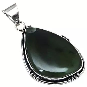 Подвеска с драгоценным камнем вассолитом, подарок ручной работы для нее, серебряное ювелирное изделие 1,75 дюйма