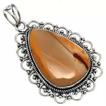 Подвеска с драгоценным камнем Wild Horse Jasper, подарок на День матери, серебряные украшения 2,25 дюйма
