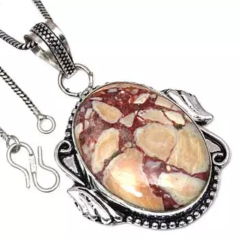 Подвеска с драгоценным камнем Wild Horse Jasper, подарок на день святого Валентина, серебряное ювелирное изделие, 2 дюйма