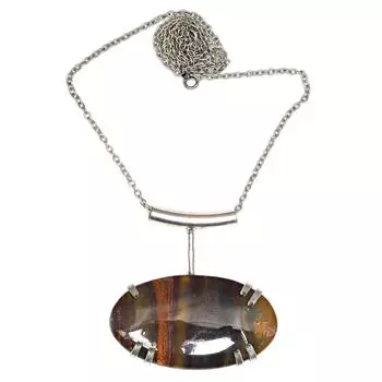 Подвеска с драгоценными камнями 2,75 дюйма, тигровый гранат, серебряный глаз ручной работы, подарок