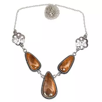 Подвеска с драгоценными камнями 2,75 дюйма, тигровый гранат, серебряный глаз ручной работы, подарок