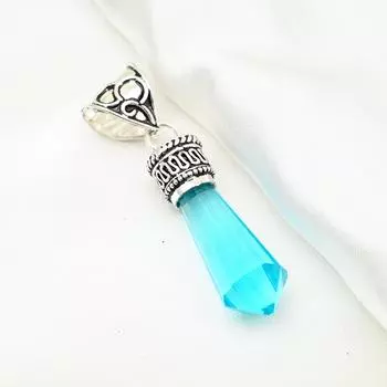 Подвеска с голубым топазом, ювелирные изделия из драгоценного камня, кулон из стерлингового серебра 925 пробы, ювелирное изделие ручной работы, кулон с камнем по дате рождения, подарок для него 1.96 Inches синий