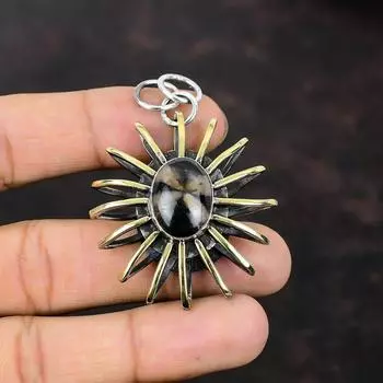 Подвеска с хиастолитом, ювелирные изделия ручной работы, подвеска из стерлингового серебра 925 пробы, подвеска из натурального драгоценного камня, позолоченная подвеска 18 карат, клетка, ювелирное изделие, подарок для жены