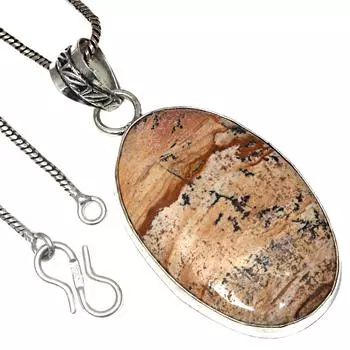 Подвеска с изображением яшмы, драгоценного камня, ко Дню святого Валентина, этническое серебряное украшение 2,5 дюйма