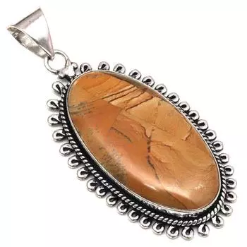 Подвеска с изображением яшмы, драгоценного камня, подарок на День матери, серебряное украшение 2,25 дюйма