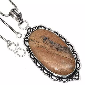 Подвеска с изображением яшмы, драгоценного камня, подарок на день святого Валентина, серебряное украшение 2,75 дюйма