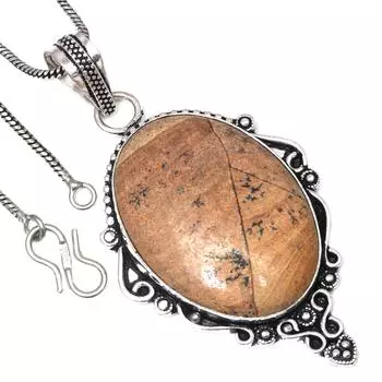 Подвеска с изображением яшмы, драгоценного камня, подарок на день святого Валентина, серебряное украшение 2,5 дюйма