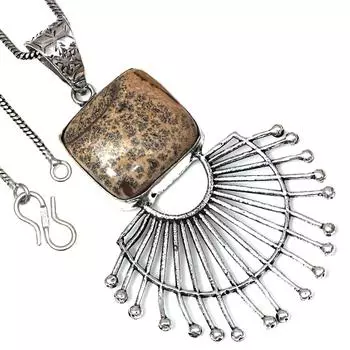 Подвеска с изображением яшмы, драгоценного камня, подарок на день святого Валентина, серебряное украшение 2,5 дюйма