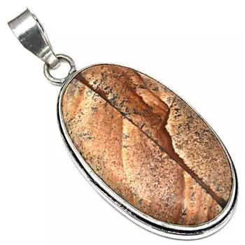 Подвеска с изображением яшмы, драгоценного камня, ручной работы, подарок для нее, серебряное украшение 2