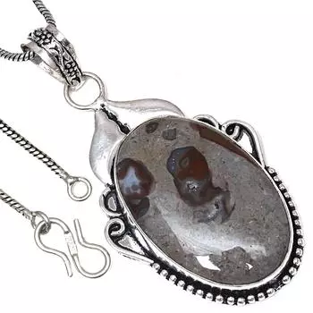 Подвеска с камнем Calsi Gemstone подарок на день святого Валентина серебряные украшения 2.25