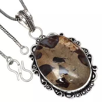 Подвеска с камнем Calsi Gemstone подарок на день святого Валентина серебряное ювелирное изделие 2