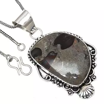 Подвеска с камнем Calsi Gemstone подарок на день святого Валентина серебряные украшения 2.25