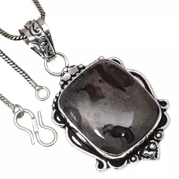 Подвеска с камнем Calsi Gemstone Valentine Day этническое серебряное украшение 2.25