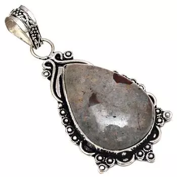 Подвеска с камнем халцедоном, серебряное украшение ручной работы на День матери 2,25 дюйма