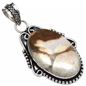 Подвеска с камнем халцедоном, серебряное украшение ручной работы на День матери, 2 дюйма