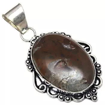 Подвеска с камнем халцедоном, серебряное украшение ручной работы на День матери 2,25 дюйма