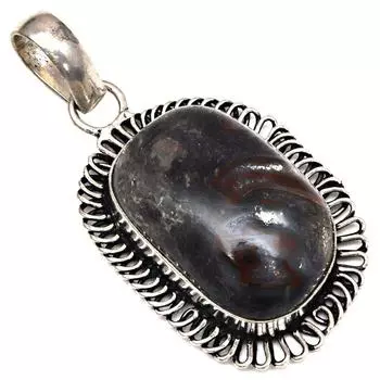 Подвеска с камнем халцедоном, серебряное украшение ручной работы на День матери, 2 дюйма