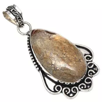 Подвеска с камнем халцедоном, серебряное украшение ручной работы на День матери 2,25 дюйма