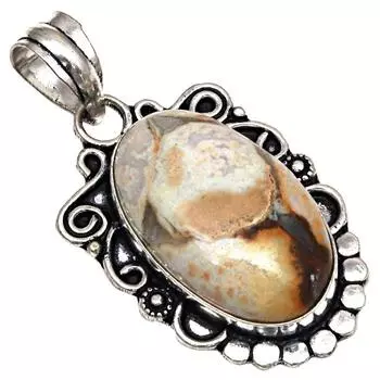 Подвеска с камнем халцедоном в подарок для нее, серебряные украшения 2 дюйма