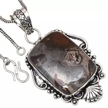 Подвеска с камнем кальцием, подарок на день святого Валентина, серебряное украшение 2 дюйма