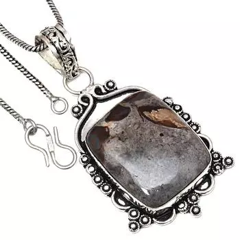 Подвеска с камнем кальцием, подарок на день святого Валентина, серебряное украшение 2 дюйма