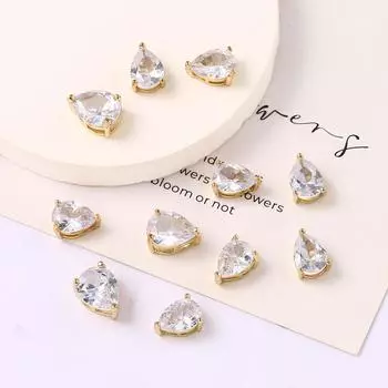 Подвеска с каплей воды, инкрустированная медью, цирконием, серьги-гвоздики своими руками, заколка для волос, ожерелье, ювелирные изделия, аксессуары, браслет, головной убор, коготь, бриллиант