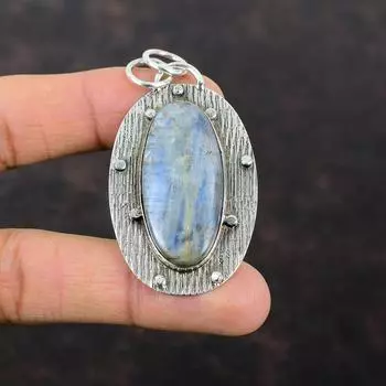 Подвеска с кианитом, ювелирные изделия ручной работы, подвеска из стерлингового серебра 925 пробы, оригинальные ювелирные изделия из драгоценных камней, антикварная подвеска, подарок для друга, уникальный дизайн ювелирных изделий