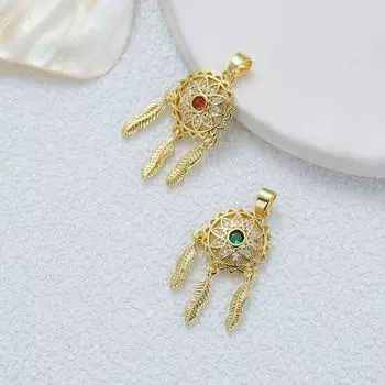 Подвеска с кисточкой из циркония, ожерелье «Ловец снов», высококачественная позолоченная цепочка на ключицу, длинная модная ювелирная цепочка для одежды.