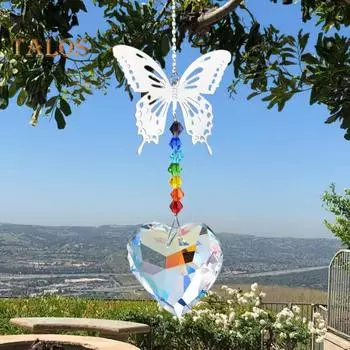 Подвеска с колокольчиками в виде бабочки, стрекозы, ловца солнца, подарок, декоративная подвеска с колокольчиками широкого применения, товары для дома