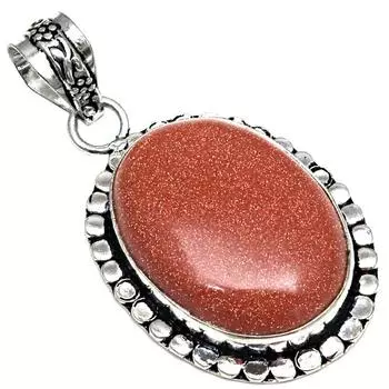 Подвеска с красным драгоценным камнем Санситара, подарок для нее, серебряное украшение 1,75 дюйма