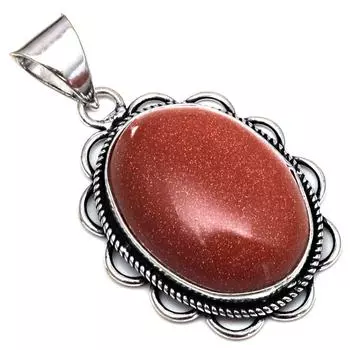 Подвеска с красным драгоценным камнем Санситара, подарок на День матери, серебряное украшение 1,75 дюйма