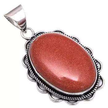 Подвеска с красным драгоценным камнем Санситара, подарок на День матери, серебряное украшение 1,75 дюйма