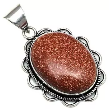 Подвеска с красным драгоценным камнем Санситара, подарок для нее, серебряное украшение 1,75 дюйма