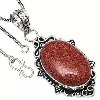 Подвеска с красным драгоценным камнем Sunsitara, подарок ручной работы для нее, серебряное украшение 2,25 дюйма