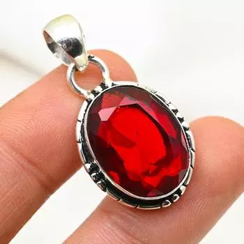 Подвеска с красным гранатом, ювелирное изделие из цельного серебра 925 пробы с драгоценными камнями, подвеска ручной работы, на День благодарения красный