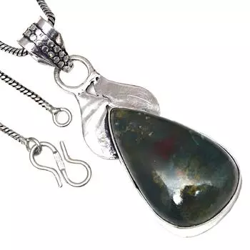 Подвеска с кровавым камнем, этническое серебряное украшение на День святого Валентина, 1,75 дюйма