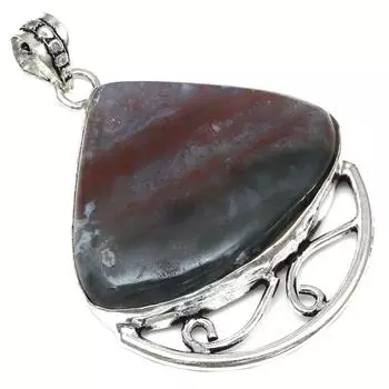 Подвеска с кровавым камнем, подарок ручной работы для нее, серебряные украшения 2 дюйма