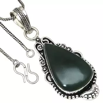 Подвеска с кровавым камнем, подарок ручной работы для нее, серебряные украшения 2,25 дюйма