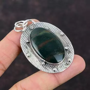 Подвеска с кровавым камнем, подвеска из стерлингового серебра 925 пробы, подвеска из драгоценного камня одного качества, серебряные украшения для подарка, подвеска ручной работы, подвеска из целебного камня