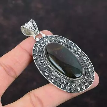 Подвеска с кровавым камнем, замечательные ювелирные изделия ручной работы, подвеска из стерлингового серебра 925 пробы, подвеска с драгоценным камнем, винтажный ювелирный подарок для женщин, подвеска с камнем по рождению