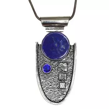 Подвеска с лазуритом, серебряное украшение, 2,5 дюйма, драгоценный камень, ручная работа, стерлинговое серебро